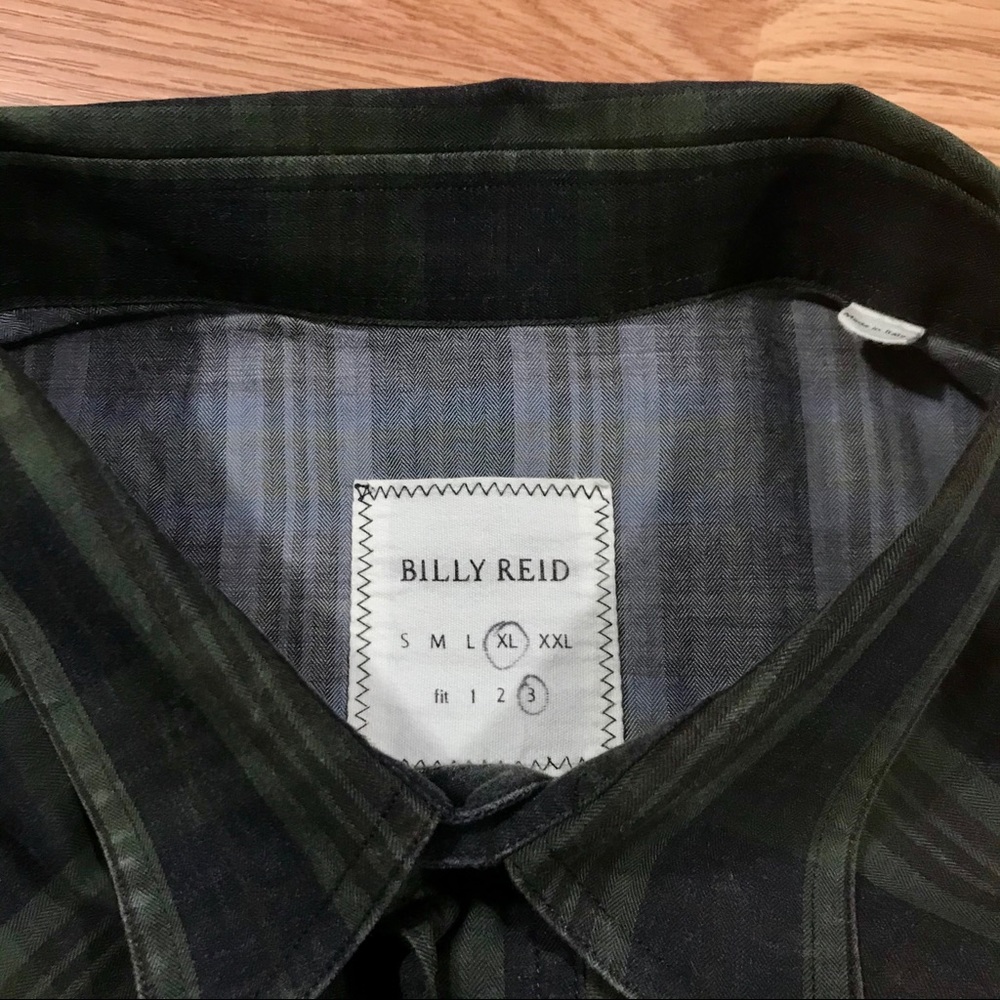 Billy Reid Blue and Green Plaid LS Button Up Shirt - Picture 4 of 5